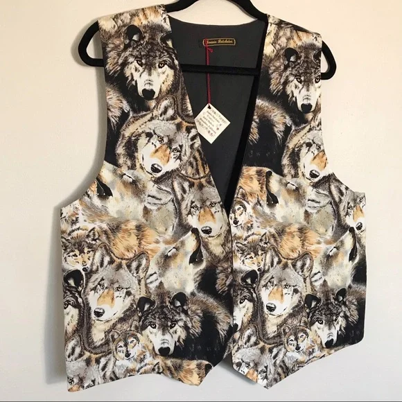 Joanie Batchelor Handmade Wolf Print Vest - Picture 2 of 10